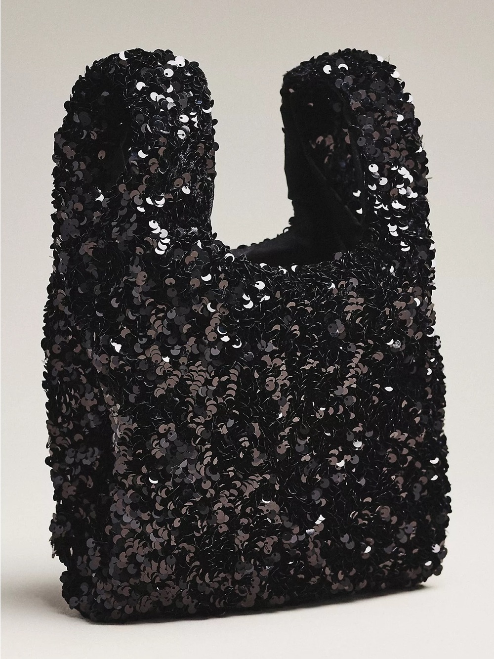 Anthropologie Black Sequin Mini Bag